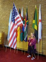 Abigalil and the flag of the USA